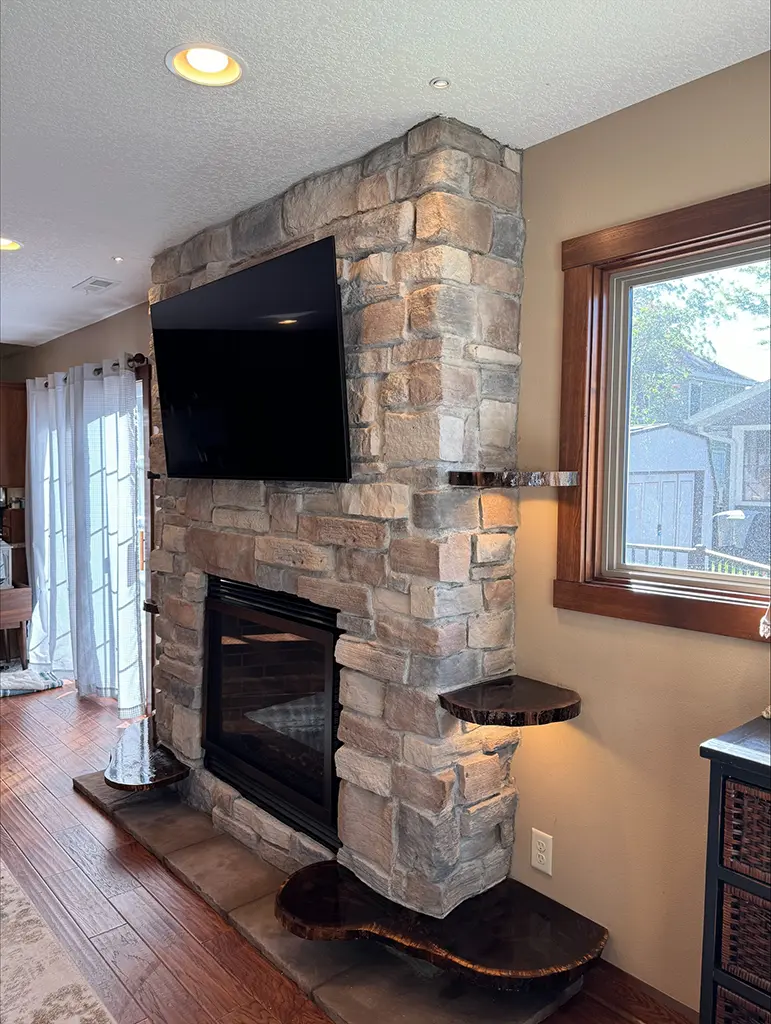 Beautiful stonework by River City Fireplaces