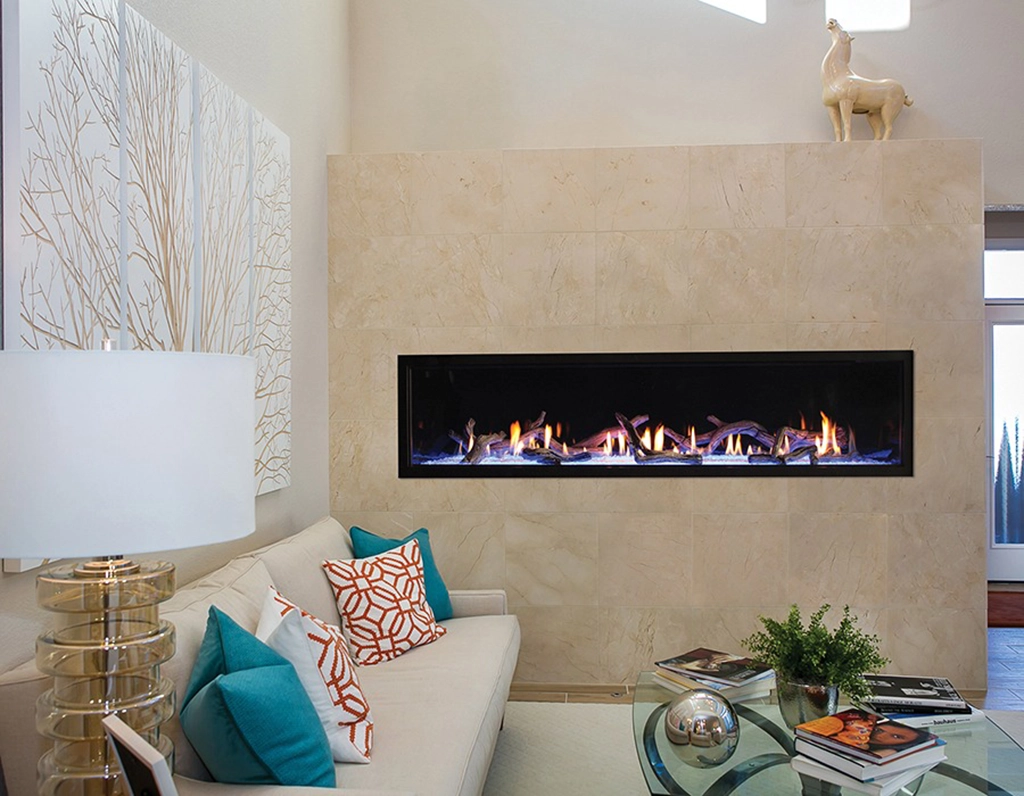 Indoor gas fireplace