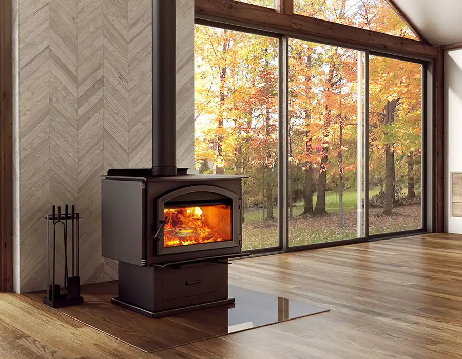 Wood burning stove with vent